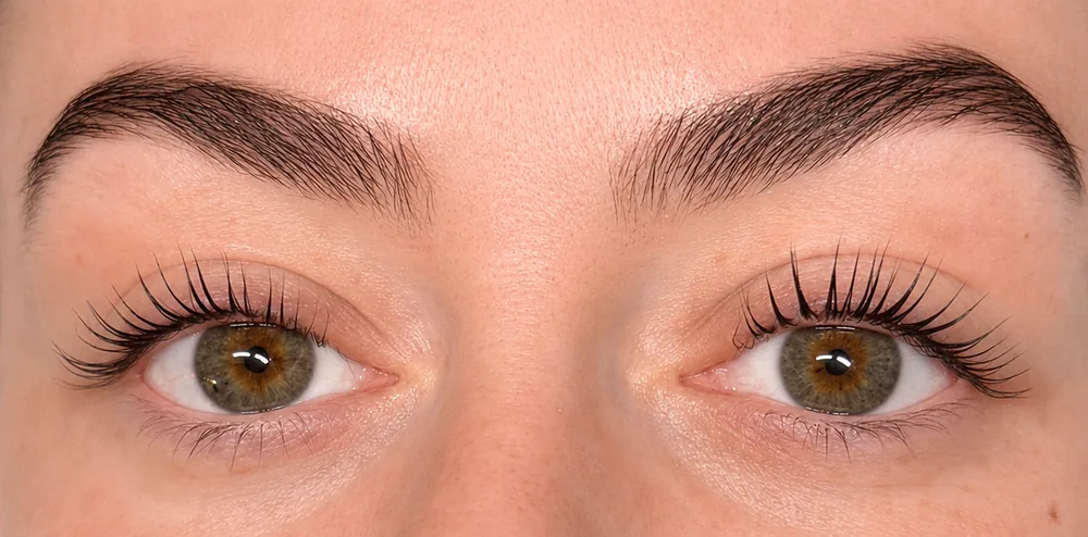 Korean lash lift and brow lamination result, Penarth