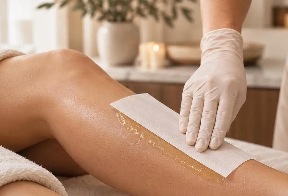 Leg waxing treatment at Sculptura, Penarth