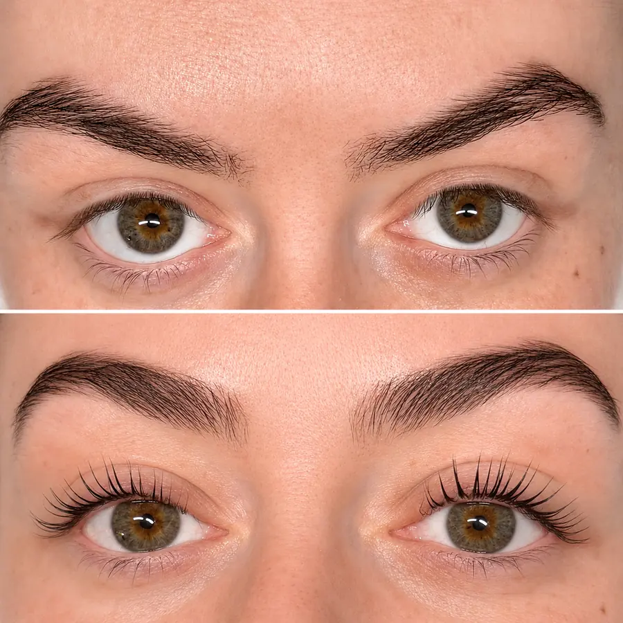 Korean lash lift, before and after