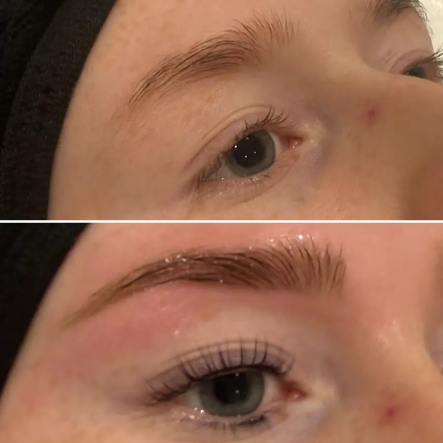 Korean lash lift, before and after