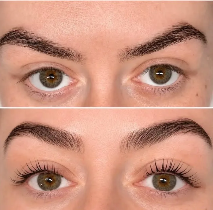 Korean lash lift, before and after